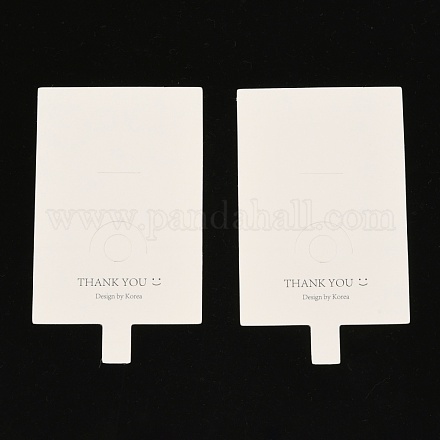 紙のアクセサリーディスプレイカード  リングディスプレイ用  単語の長方形  ホワイト  10.15x6x0.05cm CDIS-O001-02-1