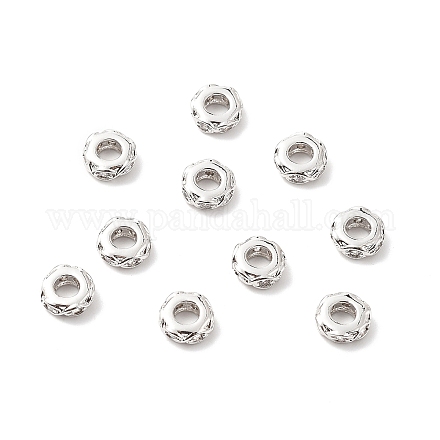 Плоские круглые латунные микропрозрачные прозрачные кубические циркониевые бусины-разделители KK-L237-016P-1