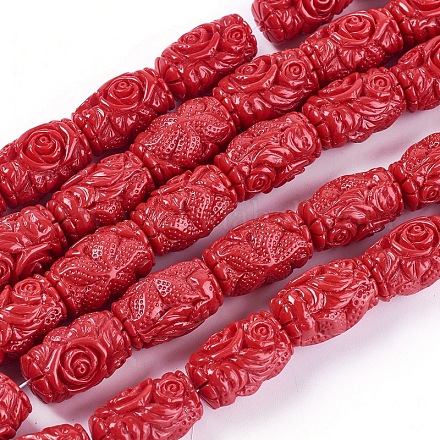 Synthetic Coral Beads Strands CORA-L045-A-02-1