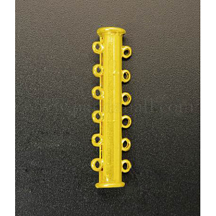 6-strands Brass Slide Lock Clasps KK-Q270-3-1