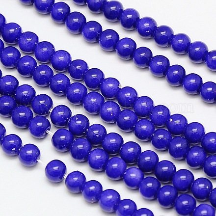 Eco-Friendly Round Baking Paint Glass Beads Strands HY-A003-4mm-RV49-1