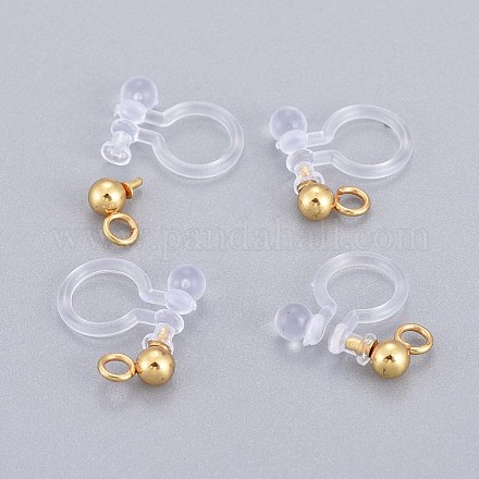 304 Stainless Steel Clip-on Earring Component STAS-L238-081G-1