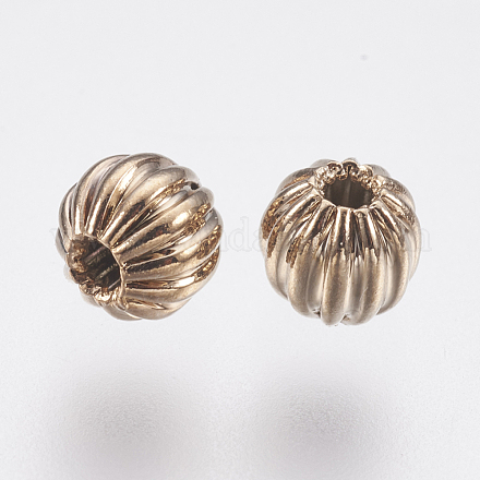Perlas de latón corrugado KK-K224-05G-1