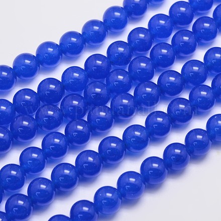 Chapelets de perles en jade de malaisie naturelle et teinte G-A146-10mm-A21-1