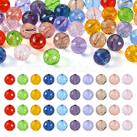 Pandahall 40Pcs 10 Colors Imitation Austrian Crystal Beads GLAA-TA0001-78-1