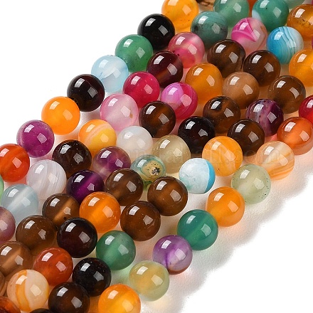 Натуральные полосатые агатовые / полосатые агатовые бусинки G-Z060-A01-A07-1