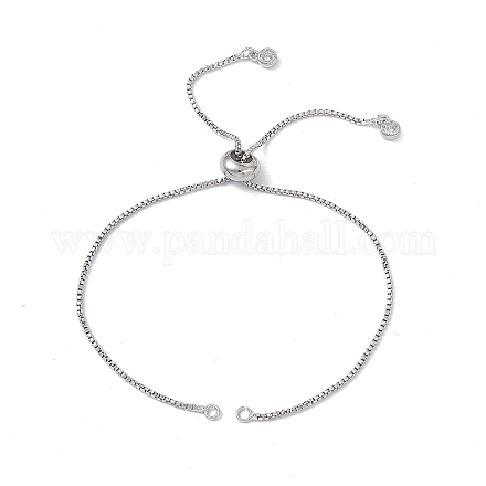 Fabrication de bracelets coulissants à chaînes de boîte en laiton KK-E068-VD012-1-1
