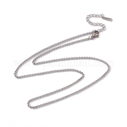201 Stainless Steel Rolo Chain Necklace for Men Women NJEW-P268-A32-1X5-1