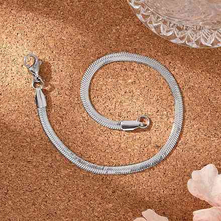 Браслеты-цепочки с рисунком «елочка» из нержавеющей стали марки 304 BJEW-P236-15P-1