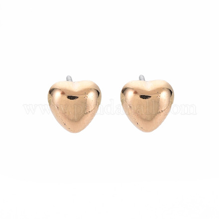 Boucles d'oreilles coeur pour femme EJEW-S213-02A-01G-RS-1
