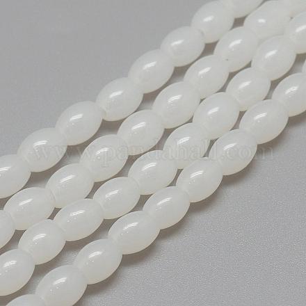 Chapelets de perles en verre peint DGLA-S115-8x6mm-Y01-1