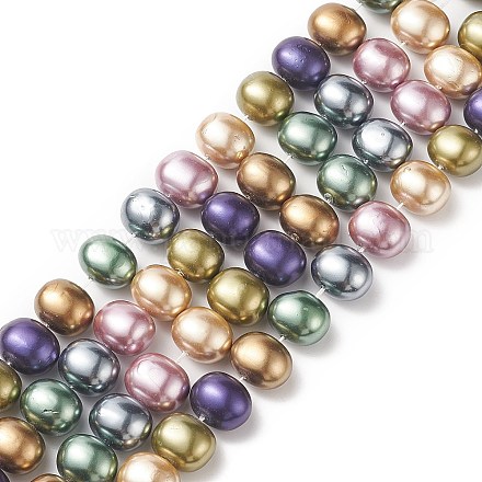 Chapelets de perles en coquille électrolytique BSHE-G006-04G-1