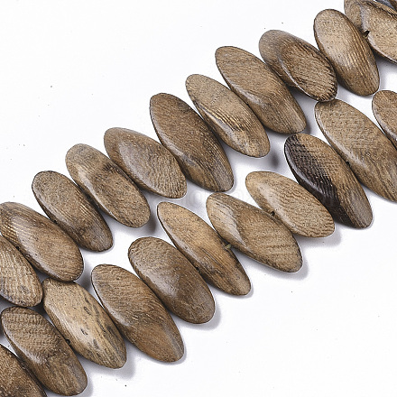Undyed & Natural Wenge Wood Beads Strands WOOD-T024-043-1