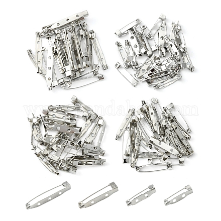 100Pcs 4 Size Iron Brooch Findings IFIN-YW0001-63-1