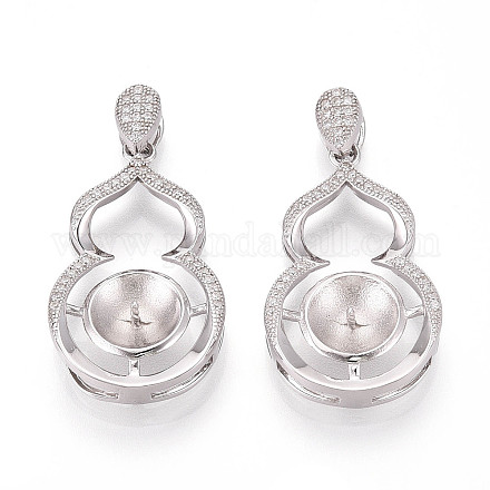 925 подвеска-гвоздик из стерлингового серебра с микропаве из кубических цирконий STER-N016-50P-1