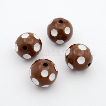 Perles en acrylique de bubblegum morceau SACR-S146-20mm-14-1