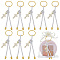 10Pcs Polyester Cord Pendant Decoration, with Cross Alloy Enamel Pendant and Iron Rings, Golden, 115mm