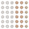60Pcs 6 Style Alloy Rhinestone Cabochons, with Plastic Imitation Pearl, Snowflake, Mixed Color, 14~16x4~5mm, 10pcs/style