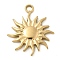304 Stainless Steel Pendants, Sun Charm, Golden, 22.5x19x2mm, Hole: 2mm