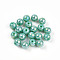 Electroplate Pearlized Glass Pearl Beads, Iridescent, Round, Turquoise, 6x5.5mm, Hole: 1.2~1.4mm, about 1730pcs/Pound