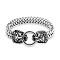 Lion Viking 304 Stainless Steel Wheat Chain Bracelets for Men, Alloy Clasp, Antique Silver, 8-1/4 inch(21cm)