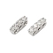 Brass Micro Pave Clear Cubic Zirconia Spacer Bars, Platinum, 8x2x3.5mm, Hole: 0.8mm