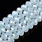 Electroplate Glass Beads Strands, Imitation Jade Beads, Pearl Luster Plated, Faceted, Rondelle, Light Blue, 8x5mm, Hole: 0.5mm, about 60~62pcs/strand, 39~40cm