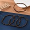 Natural Tiger Eye Round Bead Stretch Bracelets, 54.5mm, Bead: 4~5mm