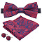 1 Bag Polyester Bow Tie for Men, with Handkerchief and Cufflink, FireBrick, 230x230x0.5mm