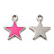 304 Stainless Steel Enamel Pendants, Star Charm, Stainless Steel Color, 12x10x1mm, Hole: 1.6mm