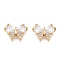 Brass Micro Pave Clear Cubic Zirconia Charms, Butterfly, Real 18K Gold Plated, 9.5x12.5x3.5mm, Hole: 1mm