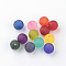 Transparent Acrylic Corrugated Beads, Round, Frosted, Mixed Color, 9~9.5mm, Hole: 2mm