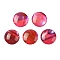 Natural Abalone Shell/Paua Shell Resin Cabochons, Half Round/Dome, Cerise, 8x1mm