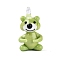 Handmade Lampwork Pendants, Bear Charms, Yellow Green, 27.5~30x16.5~17.5x14~17mm, Hole: 2~3.5mm