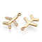 304 Stainless Steel Charms, Manual Polishing, with Rhinestone, Airplane Charm, Real 14K Gold Plated, 14x11x2mm, Hole: 1.4mm