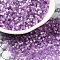 Glass Bugle Beads, Imitation Cat Eye, Cylinder, Orchid, 2x1.5mm, Hole: 1.2mm, about 2777pcs/10g