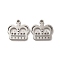 Non-Tarnish 304 Stainless Steel Charms, Crown, Stainless Steel Color, 12.5x13x1.4mm, Hole: 1.4mm