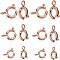 PVD Vacuum Plating 304 Stainless Steel Smooth Surface Spring Ring Clasps, Rose Gold, 5~7.7x1.3~1.8mm, Hole: 1.4~1.8mm, 4pcs/size, 12pcs/box