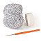 1 Bundle Polyester Yarn, with 1Pc TRP Crochet Hooks and 1 Roll Multifunctional Non Woven Fabric Bandage, Mixed Color, 1.5mm.