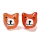 Handmade Lampwork Beads, with Enamel, Dog, Orange Red, 14~14.5x14.5x14~14.5mm, Hole: 1.4mm