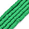 Handmade Polymer Clay Beads Strands, for DIY Jewelry Crafts Supplies, Heishi Beads, Disc/Flat Round, Green, 6x0.5~1mm, Hole: 1.8mm, about 290~320pcs/strand, 15.75 inch~16.14 inch(40~41cm)