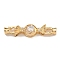 Brass Micro Pave Cubic Zirconia Fold Over Clasps, Candy, Real 18K Gold Plated, Clear, 43mm