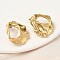 304 Stainless Steel ABS Imitation Pearl Nuggets Stud Earrings, Ion Plating(IP), Real 18K Gold Plated, 26.5x25mm