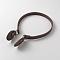 Imitation Leather Sew on Bag Handles, with Iron Findings, Coconut Brown, 67x4.1x0.7cm, Hole: 1.5mm