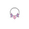 Brass Rhinestone Nipple Rings, Platinum, Heart, 8mm, Pin: 1.2mm