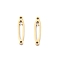 304 Stainless Steel Oval Connector Charms, Ion Plating(IP), Real 14K Gold Plated, 12.5x3x0.7mm, Hole: 0.8mm