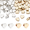 100Pcs 2 Colors Brass Beads, Heart, Mixed Color, 6x7x3mm, Hole: 1.6~1.8mm