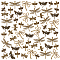 96Pcs 6 Style Tibetan Style Alloy Pendants, Cadmium Free & Lead Free, Dragonfly Charm, Antique Bronze, 18~28.5x16~35x2~3.5mm, Hole: 1.5~2mm, 16pcs/style