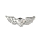 304 Stainless Steel Pendants, Heart Wing Charm, Anti-Tarnish, Stainless Steel Color, 7x20x2mm, Hole: 1mm