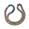 Electroplated Natural Lava Rock Beads Strands, Heart, Rainbow Plated, 6x6.5x2.5mm, Hole: 1mm, about 74pcs/strand, 15.75''~16.14''(40~41cm)